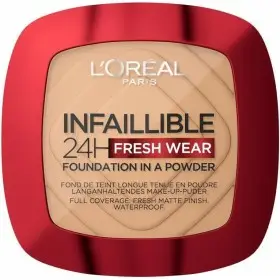 220 Sable - Base de maquillaje en polvo de larga duración resistente al agua Infalible 24H Fresh Wear de L'Oréal Paris L'Oréal