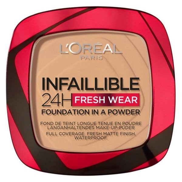 250 Sable Eclat - Base de maquillaje en polvo resistente al agua de larga duración Infalible 24H Fresh Wear de L'Oréal Paris