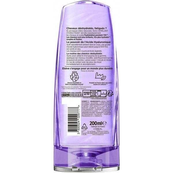 Démêlant Hydra-Fixant72H Brillance Souplesse À l'Acide Hyaluronique Elseve Hyaluron Repulp de L'Oréal Paris L'Oréal 3,00 €