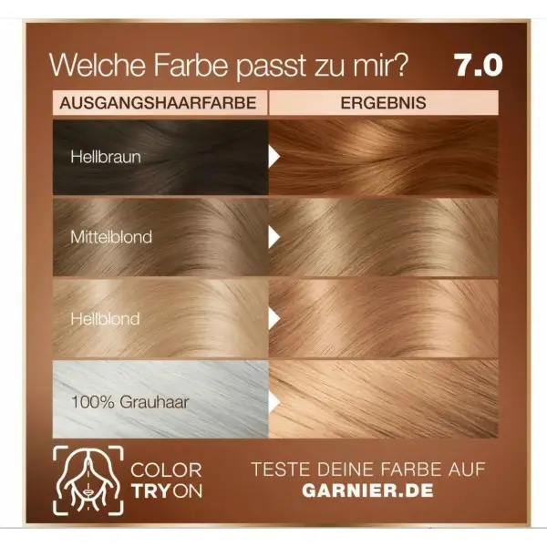7.0 Rubio Oscuro Almendra - BUENA coloración permanente de Garnier Garnier 7,00 €