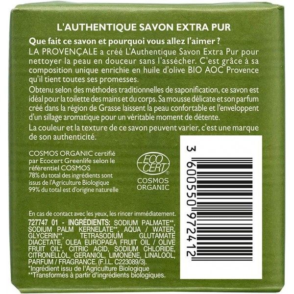 La Provençale-ko Provenzako AOC Provence Oliba-Olio Organikoaren Xaboi Autentikoa La Provençale 3,49 €