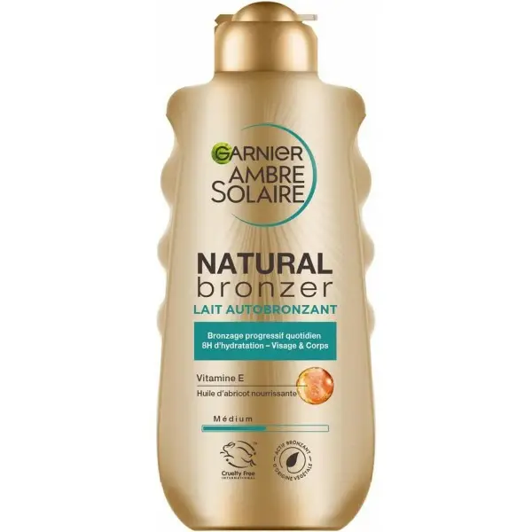 Lait Autobronzant Natural Bronzer Hâle Doré et Lumineux Pendant 1 Semaine de GARNIER Ambre Solaire Garnier 7,99&nbsp;€
