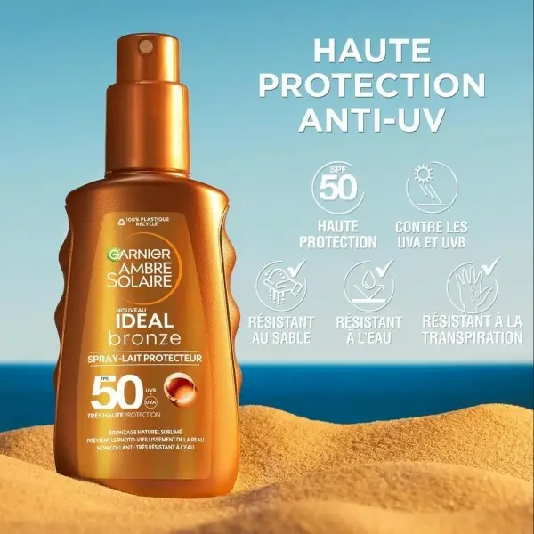 Ideal Bronze Protective Milk Spray SPF 50 van GARNIER Ambre Solaire Garnier €7,99