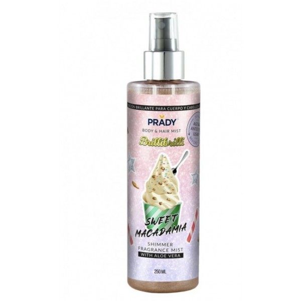 DOCE MACADAMIA - Bruma con purpurina brillante para corpo e cabelo con Aloe Vera 250 ml de PRADY Prady 7,00 €