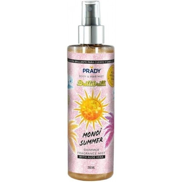 MONOÏ SUMMER - Mist with shiny glitter for body and hair with Aloe Vera 250ml by PRADY Prady €7.00