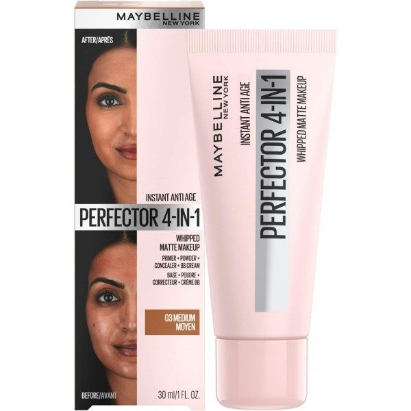 03 ERTAINA - Maybelline New York 4-in-1 Erabilera Anitzeko Berehalako Zahartzearen Aurkako Perfektorea Matifikatzailea