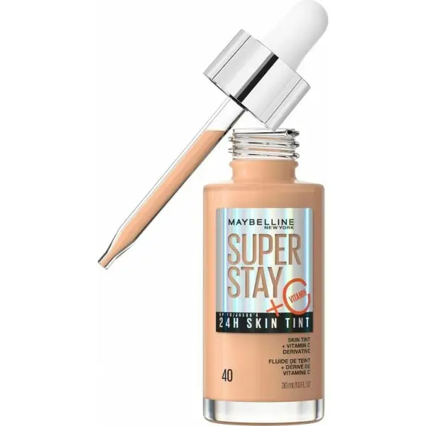 Teinte 40 - Fond de Teint Fluide Glow & Soin de la Peau À la Vitamine C Superstay Skin Tint de Maybelline New York Maybelline...