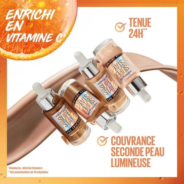 Tono 10 - Maybelline New York Superstay Skin Tint Glow & Skin Care Base de maquillaje fluida con vitamina C Maybelline...