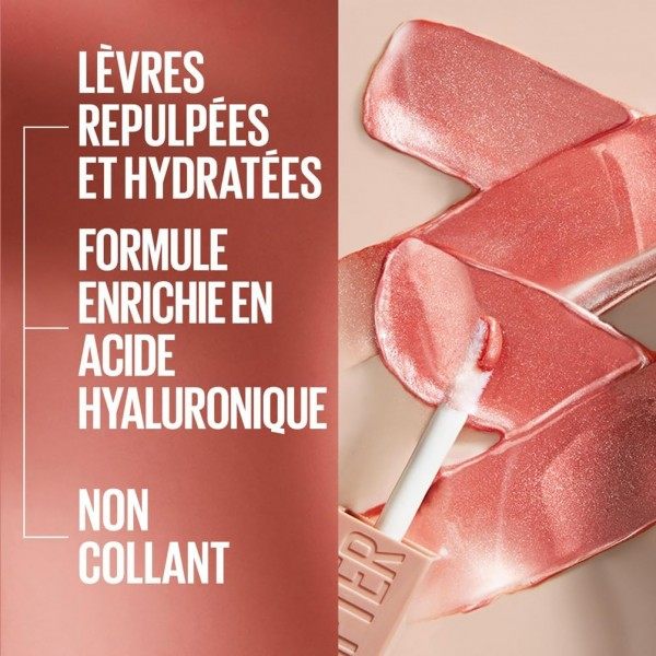 001 Pearl – Maybelline New York Lifter Lip Gloss, feuchtigkeitsspendend und glänzend, angereichert mit Hyaluronsäure,
