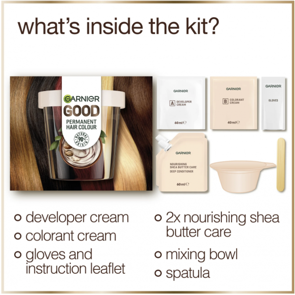7.12 Dark Blonde Coffee Cream - Garnier GOOD Ammonia-Free Permanent Hair Colour Kit 6.00 €