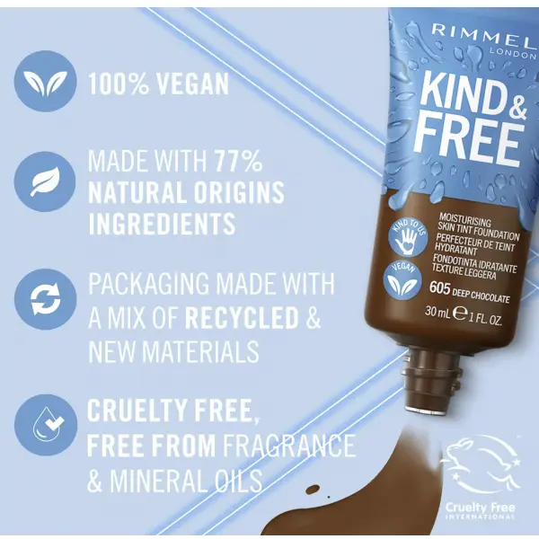 605 Deep Chocolate - Base de maquillaje Kind & Free de Rimmel Rimmel London 2,50 €