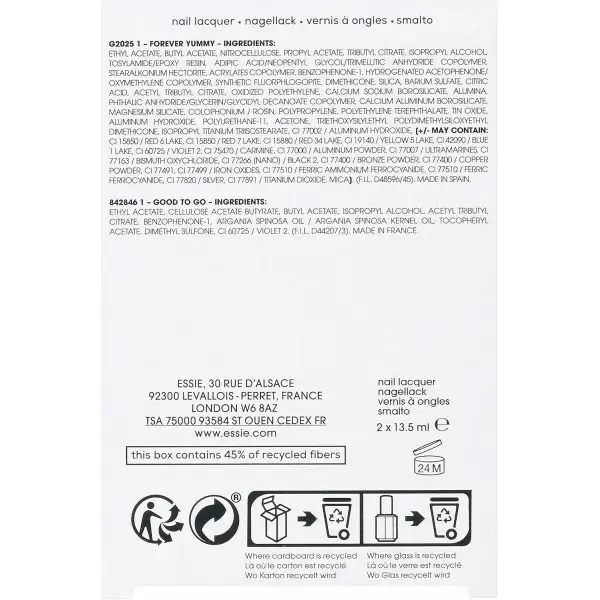 Grazie - Kit da 2 (2x 13,5 ml) Forever Yummy + Good To Go Smalti per Unghie ESSIE ESSIE 14,99 €