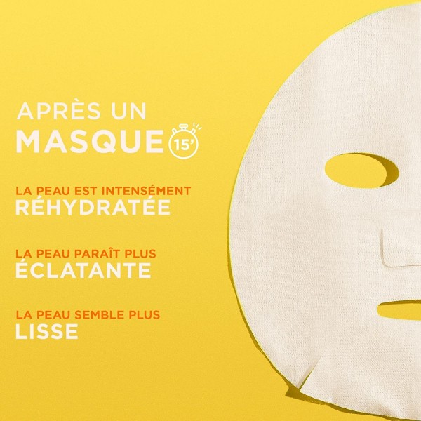 Lot de 4 Masques Tissus Visage Hydratant Vitamine C Acide Hyaluronique Booster d'Eclat Skin Active de GARNIER Garnier 7,00&nbsp;€
