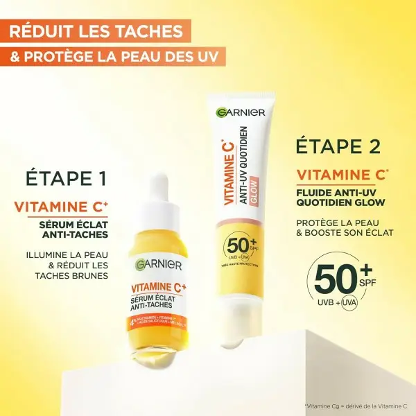 Fluide Anti-Taches & Anti-UV Quotidien - Glow - SPF 50+ - Soin Visage Enrichi en Vitamine C de Garnier SkinActive Garnier 8,00&nbsp;€