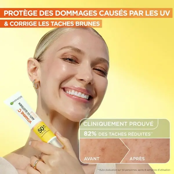 Daily Anti-Stain & Anti-UV Fluid - Glow - SPF 50+ - Garnier SkinActive Enriched Vitamin C Facial Care Garnier £8.00