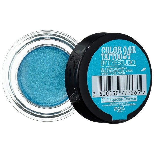 20 Turquesa para Sempre Cor Tatuaxe 24 horas Xel Sombra do ollo Crema Gemey Maybelline Gemey Maybelline 12,90 €