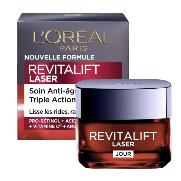 Crème Anti-âge Triple Action Jour Lisse les Rides Raffermit Illumine Revitalift Laser de L'OREAL PARIS L'Oréal 9,50&nbsp;€