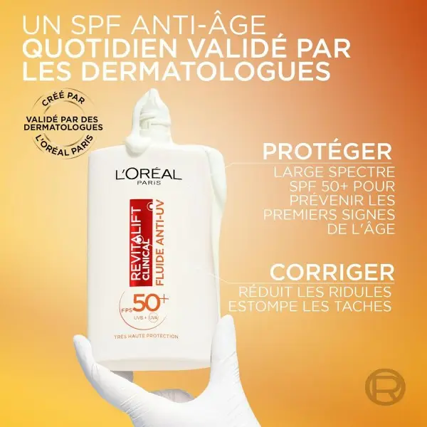Fluido anti‑UV SPF50+ con vitamina C Revitalift Clinical de L'Oréal Paris L'Oréal 12,99 €