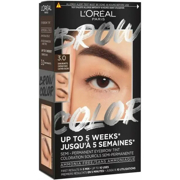 3.0 Castano Scuro - Tinta Sopracciglia Semi-Permanente - 5 Settimane - Fino a 10 Utilizzi - Brow Color di L'Oréal Paris L'...