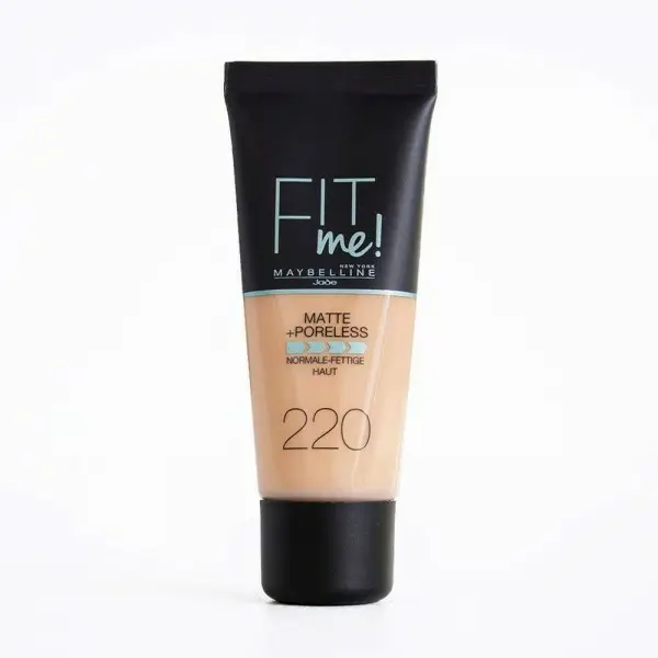 220 Natural Beige - foundation FIT ME MATTE & PORELESS van Gemey Maybelline Maybelline 11,90 €