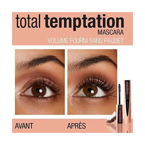 Noir - Mascara Volume Total Temptation de Gemey Maybelline Maybelline 4,00&nbsp;€