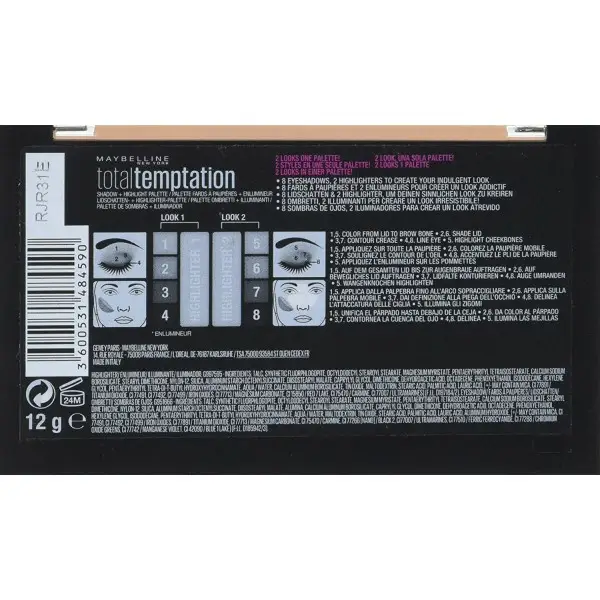 Palette Lidschatten und Highlighters Insgesamt Temptation Maybelline New York presse / pressemitteilungen Maybelline 6,99 €