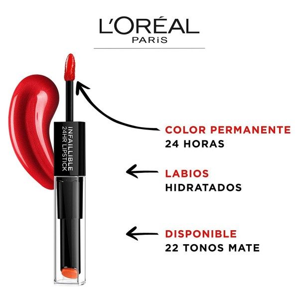 506 Red Infallible - lipstick Infallible DUO 24H de L'oréal Paris, L'oréal Paris, 5,99 €