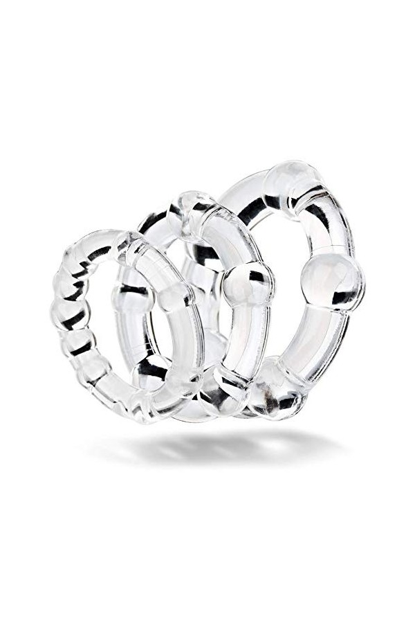 Lot de 3 anneaux en silicone transparent Dispositif de retardement