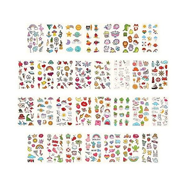 Metker 90 sheets 1000 patterns kids waterproof Temporary Tattoos, childrens temporary tattoo toys,suitable for birthday pa