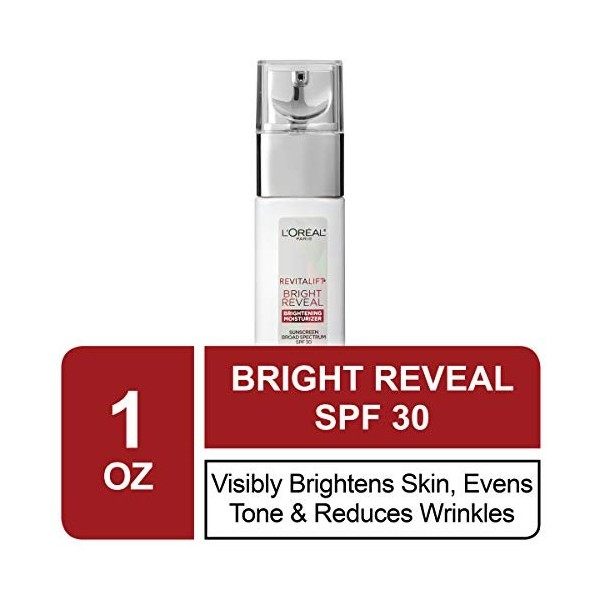 LOreal Paris Revitalift Bright Reveal SPF 30 Moisturizer, 1 Ounce Crème Jour et Nuit