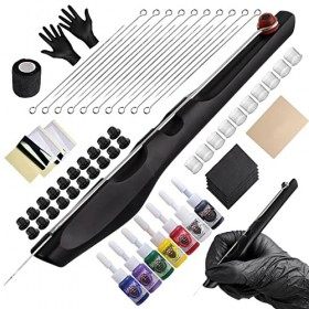 Hawink Hand Poke a Stick Tattoo Kit Kit doutils de tatouage DIY Kit avec 7 encres 20 PCS Aiguilles GK-HW803TN01-1 Tatouage