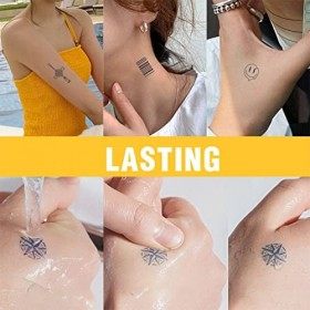 PLABBDPL Réaliste Tatouages temporaires Ensembles 6 Feuilles, Tatouage Temporaire Femme Sexy Papillon Fleurs Abdomen, Poitrin