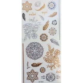 5 Feuille Tatouages Temporaires Métalliques tatouages flash bijoux de peau metal 5