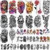 70 Feuilles Tatouage Temporaire Tribal Totem Lion Dragon Hibou Aigle Serpent Demi Bras Tatouages pour Hommes, Tatouages Tempo