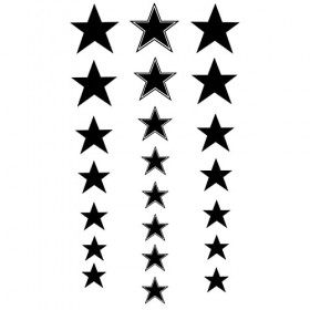 Tatouage Éphémère étoiles noires - 1 Feuille de faux tattoos | Bras, épaule, cou, cheville, main, jambe | Noir | Tatouage tem...