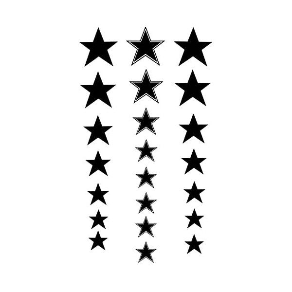 Tatouage Éphémère étoiles noires - 1 Feuille de faux tattoos | Bras, épaule, cou, cheville, main, jambe | Noir | Tatouage tem...