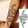 10 Feuilles Geweir Réaliste Serpent Tatouage Éphémère Femmes Adulte Bras, 3D Grand Sexy Tribal Tatouage Temporaire Homme, Noi