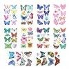 KINBOM 10 Feuilles 99pcs Tatouage Temporaire Papillon, Colorés Autocollant Tatouage Papillon 3d pour Filles Femmes Maquilla