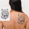 6 feuilles de tatouages temporaires autocollants,tatouage de lion tigre stickers,feuilles de faux corps bras poitrine épaule 