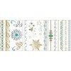 Lot de 11 feuilles de tatouages temporaires métallisés doré argenté turquoise Tatouage