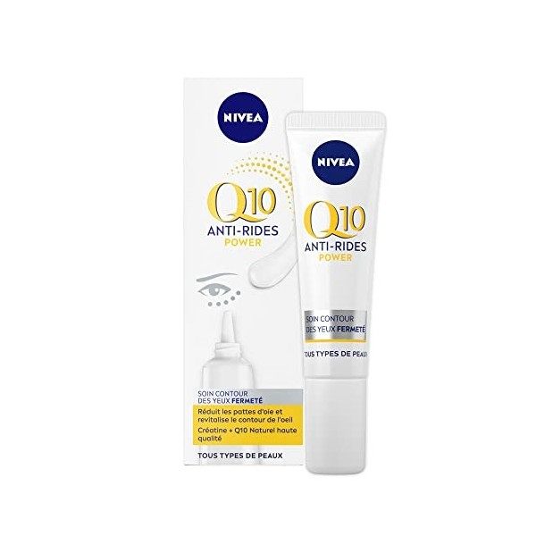 NIVEA Q10 Power Soin Contour des Yeux Anti-Rides +Fermeté 1x15 ml , crème anti-âge enrichie en Q10 avec 10X plus de créatine ...