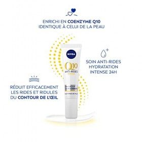 NIVEA Q10 Power Soin Contour des Yeux Anti-Rides +Fermeté 1x15 ml , crème anti-âge enrichie en Q10 avec 10X plus de créatine ...