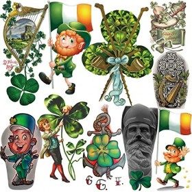 Yazhiji 70 feuilles de tatouage temporaire St Patricks Day pour enfants filles ou garçons 10 feuilles plus grand demi-bras + 