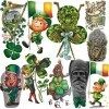 Yazhiji 70 feuilles de tatouage temporaire St Patricks Day pour enfants filles ou garçons 10 feuilles plus grand demi-bras + 