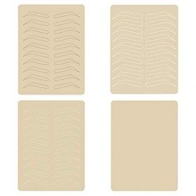 EXCEART 4 Feuilles de Tatouage de Sourcil Pratique de La Peau Pratique du Microblading Peau de Tatouage Feuille de Pratique d