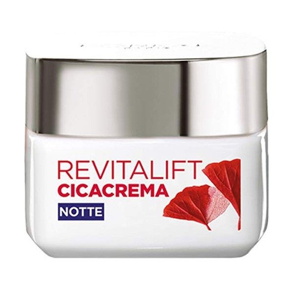 LOréal Paris Traitements Revitalift Cicacrema Crème Visage Anti-rides Hydratant Réparatrice Nuit avec Centre Asiatique 50 ml