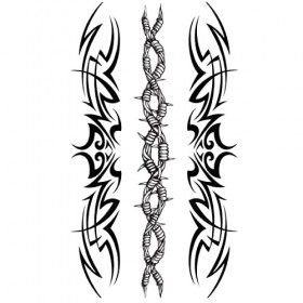 Tatouage Éphémère bracelet tribal - 1 Feuille de faux tattoos | Bras, épaule, cou, cheville, main, jambe | Noir | Tatouage te...