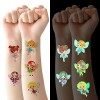 AOMIG Tatouage Temporaire pour Enfant, 10 Feuilles Dinosaures Mignons lumineux Tatouage Ephémère Kit Tatoo, Fournitures de Fê