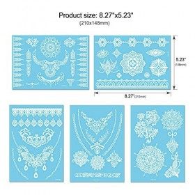 Tatouages temporaires femmes, Konsait Tatouages Temporaires bras poignet blanc body tattoo Sticker faux tatouages autocollant