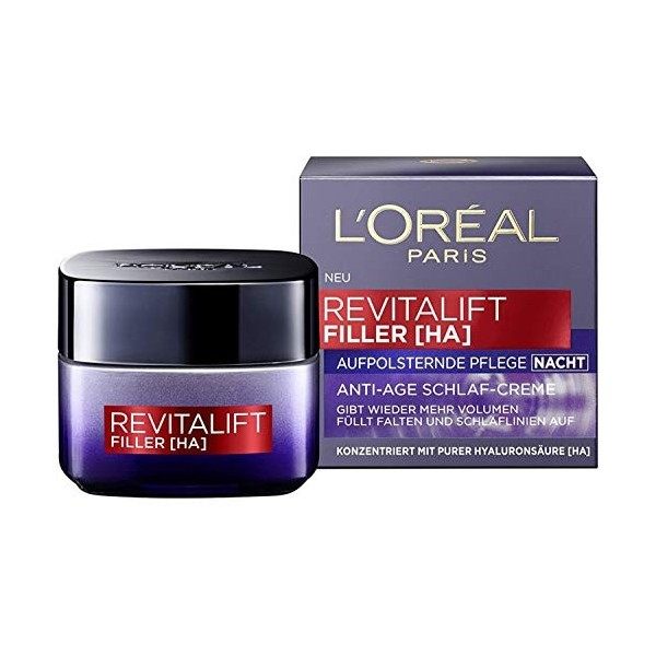LOréal Paris Revitalift Filler Nuit, 50 ml Crème Jour et Nuit